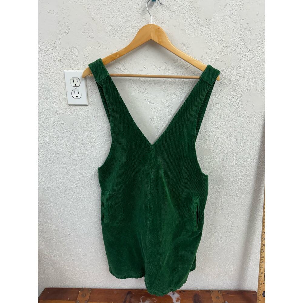 Modcloth Green Corduroy Overall Jumper Pockets Medium